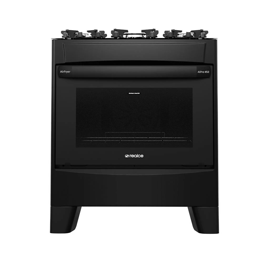 Fogão 5 Bocas a Gás/Elétrico com AirFryer 220V Alpro 450 Realce CR234 Preto
