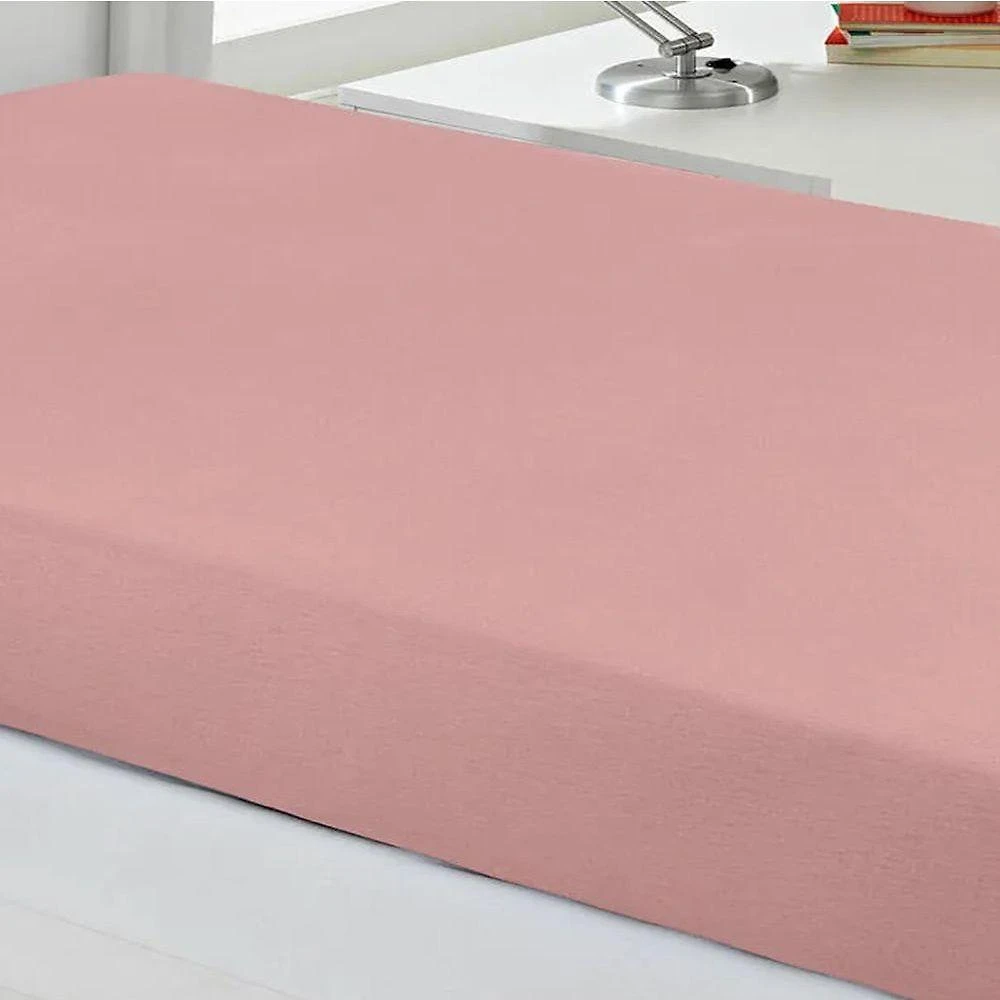 Lençol Avulso Basic Solteiro Malha 100% Algodão com Elástico Rosa Pastel Buettner