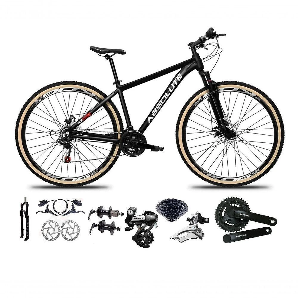 Bicicleta Aro 29 Absolute Nero 5 Câmbios Shimano Altus 24v Freio Hidráulico Garfo C-trava preto Tam: 23