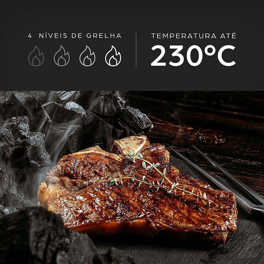 Fritadeira elétrica airfry wap barbecue heat digital prosdócimo wc ab1030 6,6l 1700w preto 220