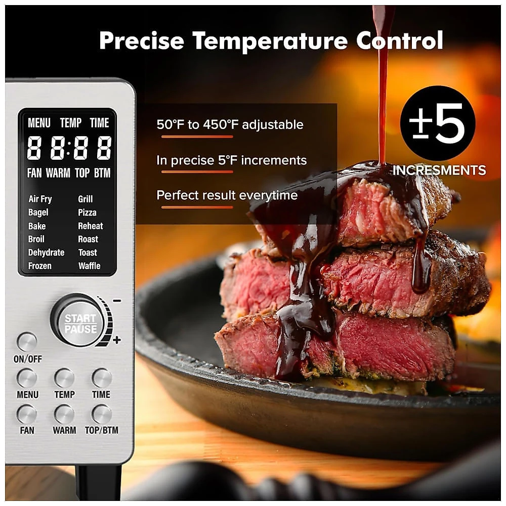 Forno Eltrico de Bancada 12 em 1, 19L com Tecnologia Quicker  Even Crisp e Funo Air Fryer, 110V 1800W, Nuwave, Prata 110v