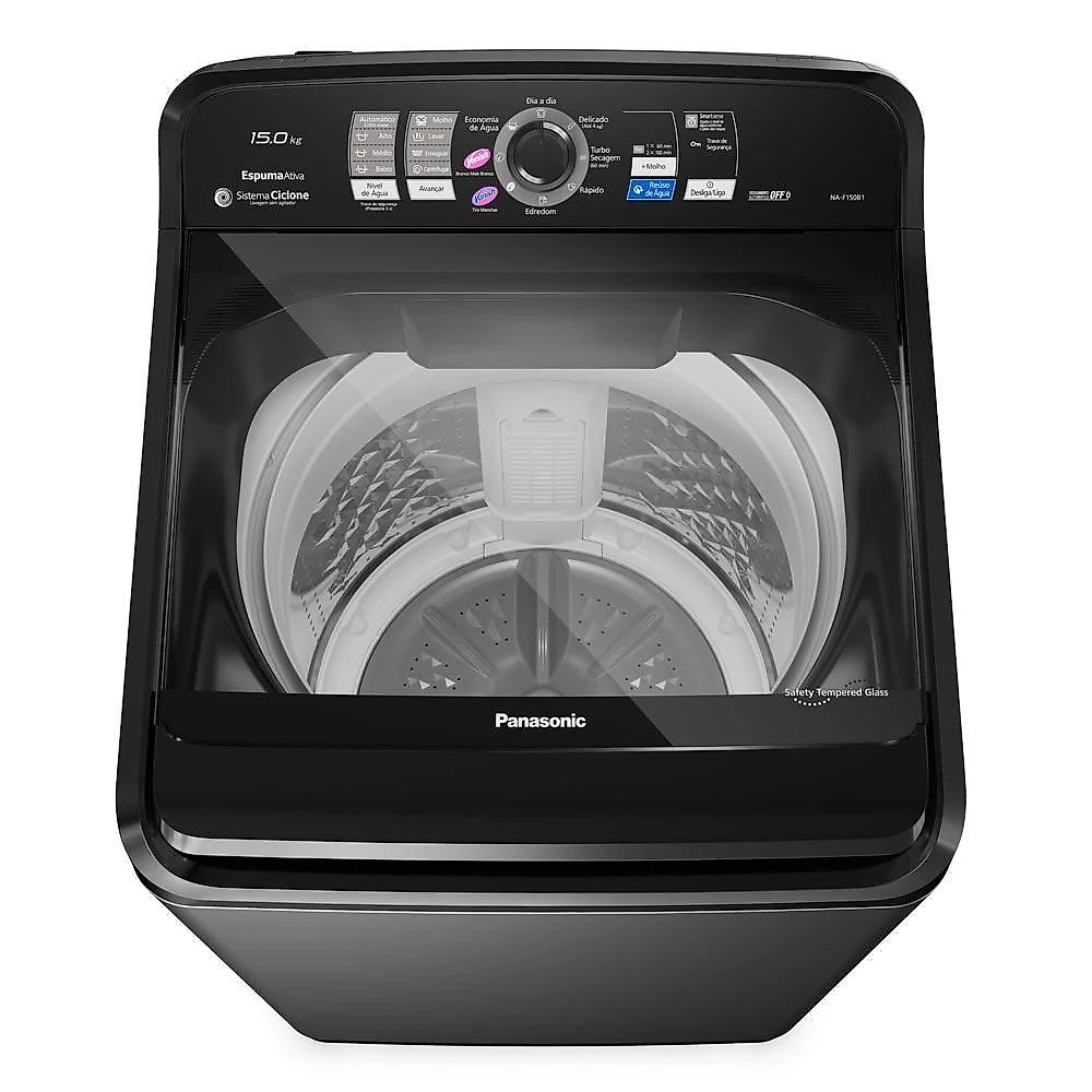 Maquina De Lavar Panasonic 15kg Sistema Ciclone Titânio NA-F150B1TA 110V