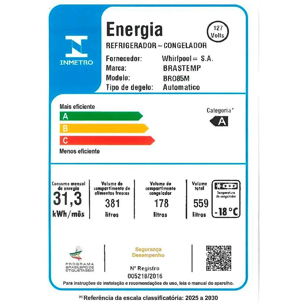 Geladeira BRO85MK 554 Litros Frost Free French Door Brastemp Inox - 110V