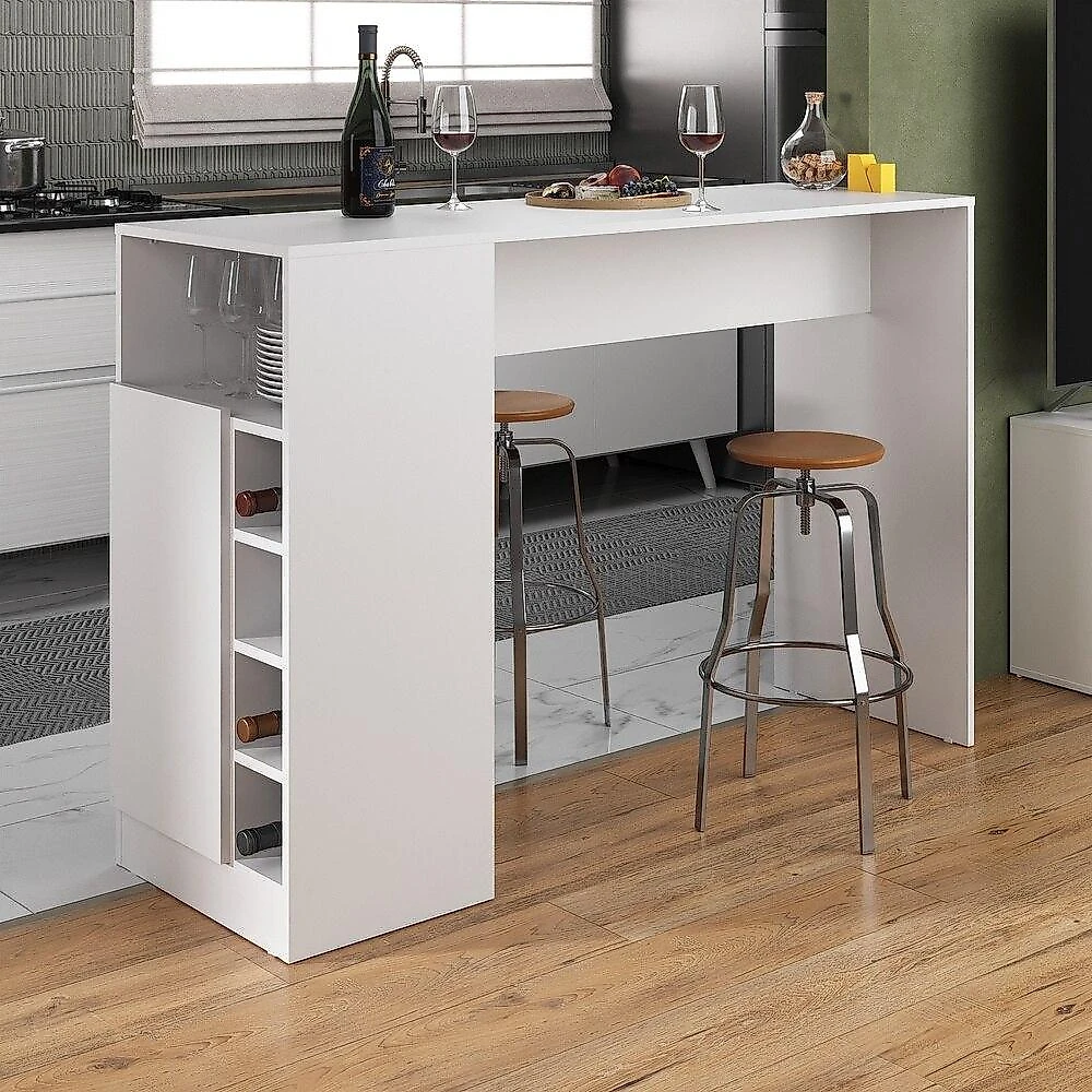 Miniatura Bancada Balcão/Mesa de Cozinha com Adega Multimóveis MP2144 Branco