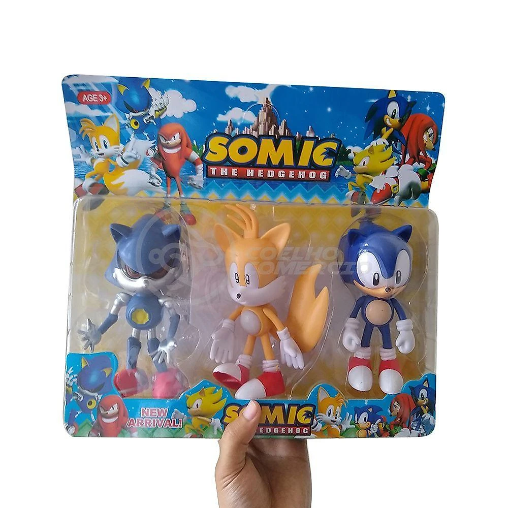 Kit 3 Bonecos Metal, Tails, Sonic 16Cm Videogame 4