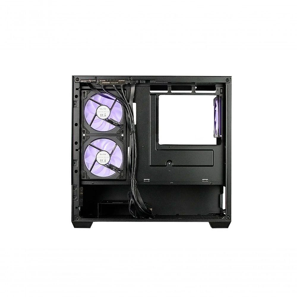 Gabinete Gamer Elite 490 Mid ATX Vidro Temperado com 3 Fans ARGB Preto