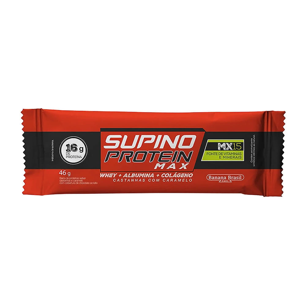 Barra de Proteína Supino Protein Castanha com Caramelo 46g