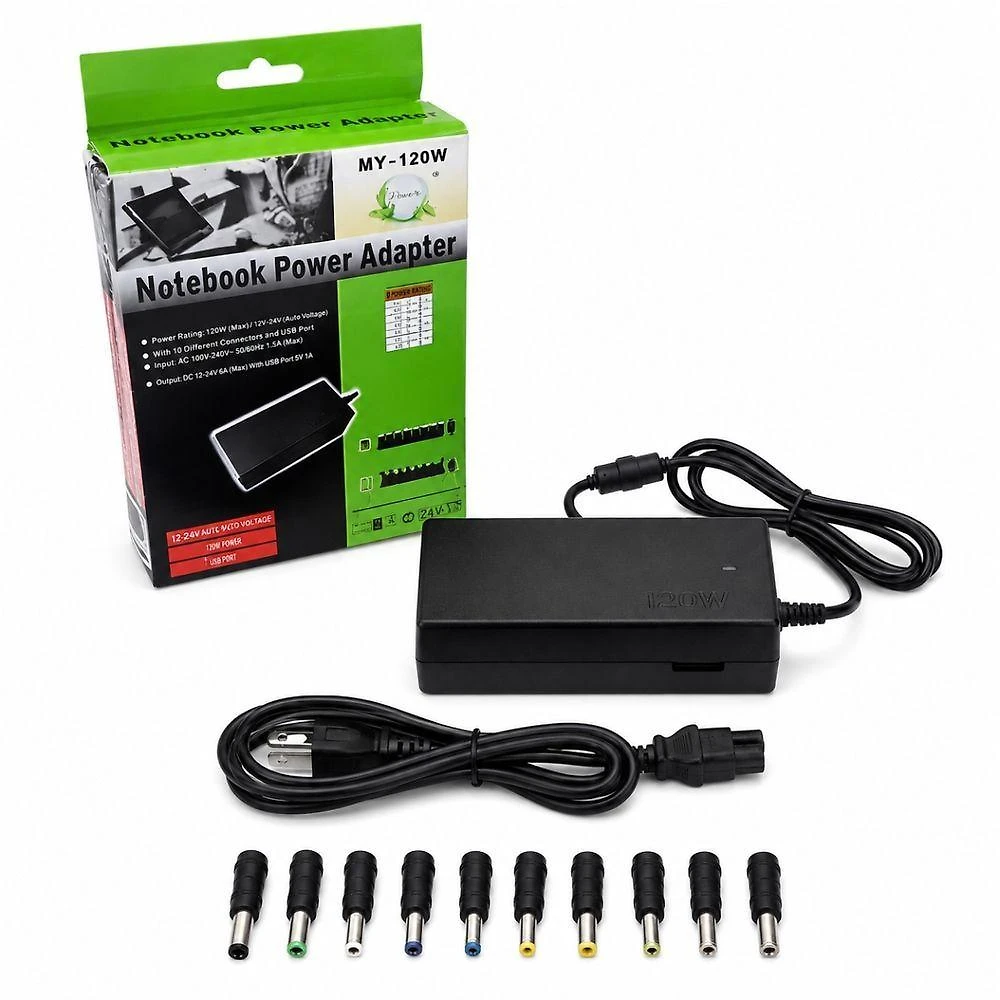 Fonte Notebook Bivolt 120W Universal Kit 8 Pinos Compatível com Diversos Modelos MDM