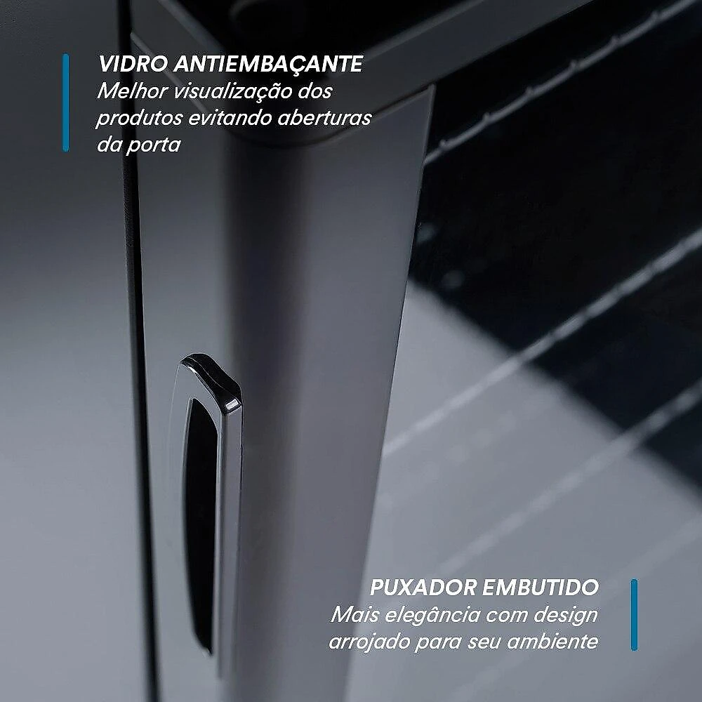 Refrigerador Expositor Vertical EOS 100 Litros Eco Gelo All Black EEV110P 110V