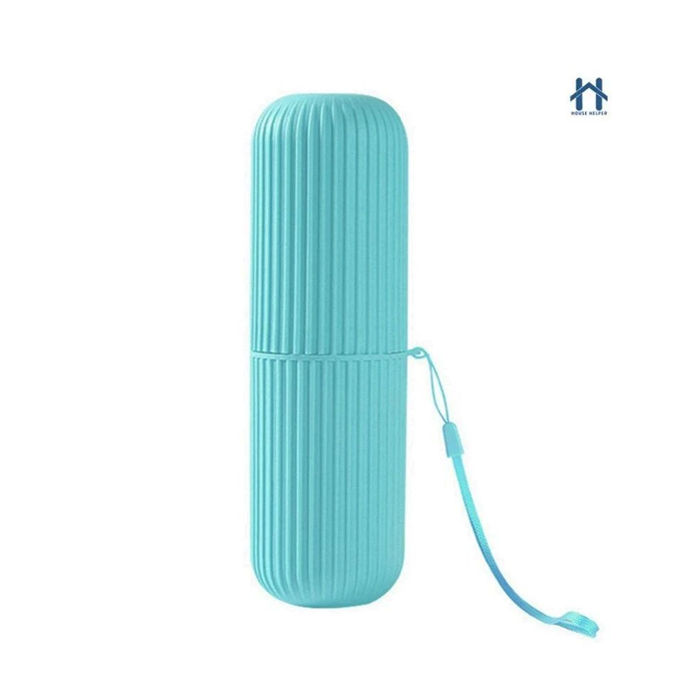 Estojo Porta Escova e Pasta Dental OEM para Viagem em Plástico Azul Bebê com Alça 1 Unidade