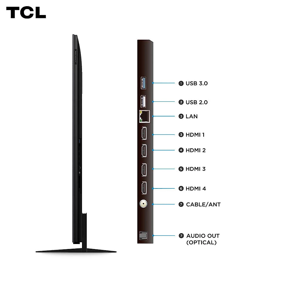 Smart TV 4K TCL TOP Premium SQD-Mini LED 65” Polegadas Processador AiPQ Pro, Dolby Vision, 144Hz, Google TV - 65C7L Bivolt