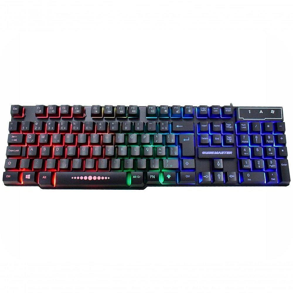 Teclado Gamer Km-5228 Rgb Rainbow Anti-ghost,teclas Iluminad
