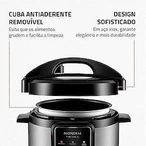 Panela Elétrica de Pressão Mondial PE-47 Pratic Cook 3L - Inox 110V
