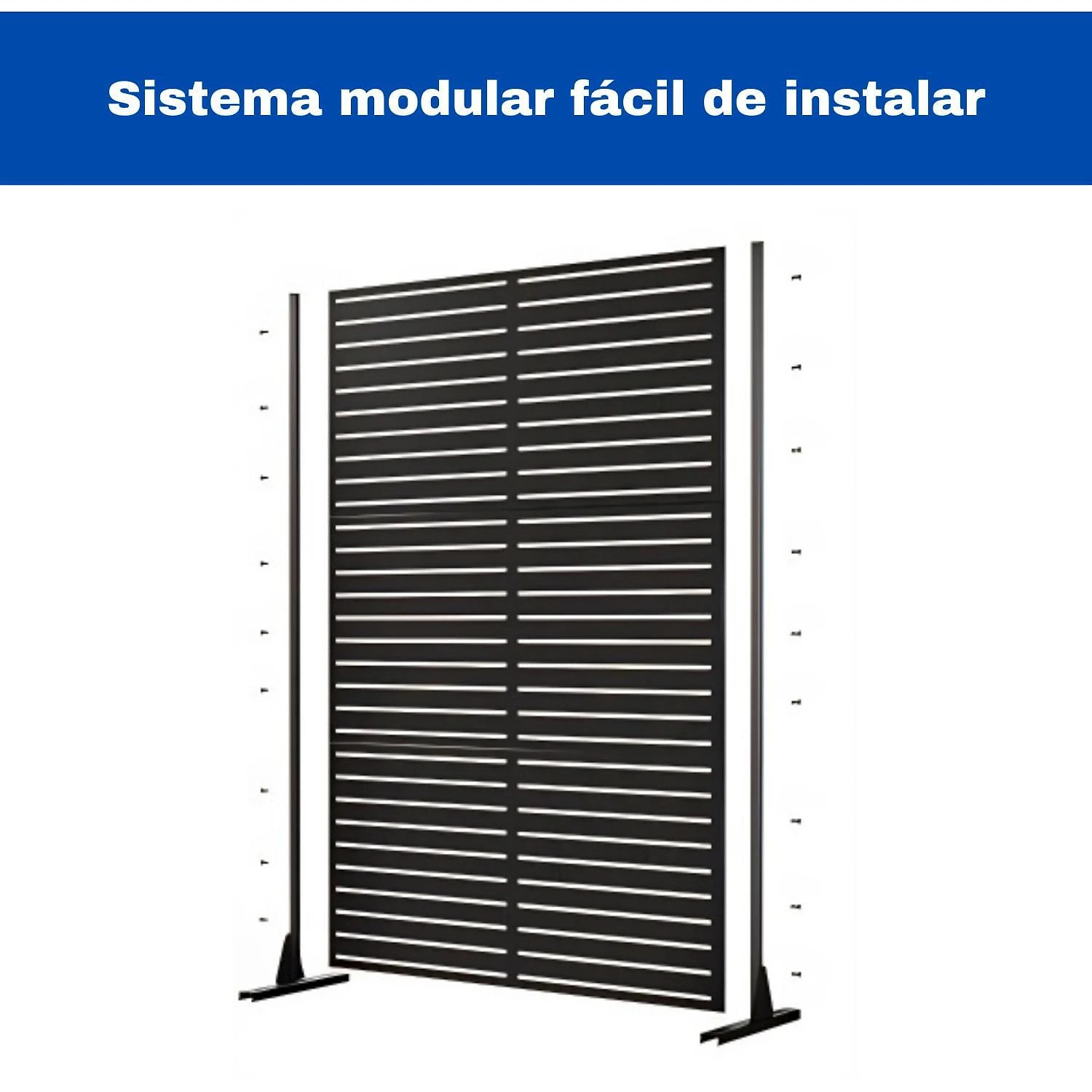Miniatura Biombo Reto Linhas De Metal Interno/Externo 1,8X1,2Mt Preto