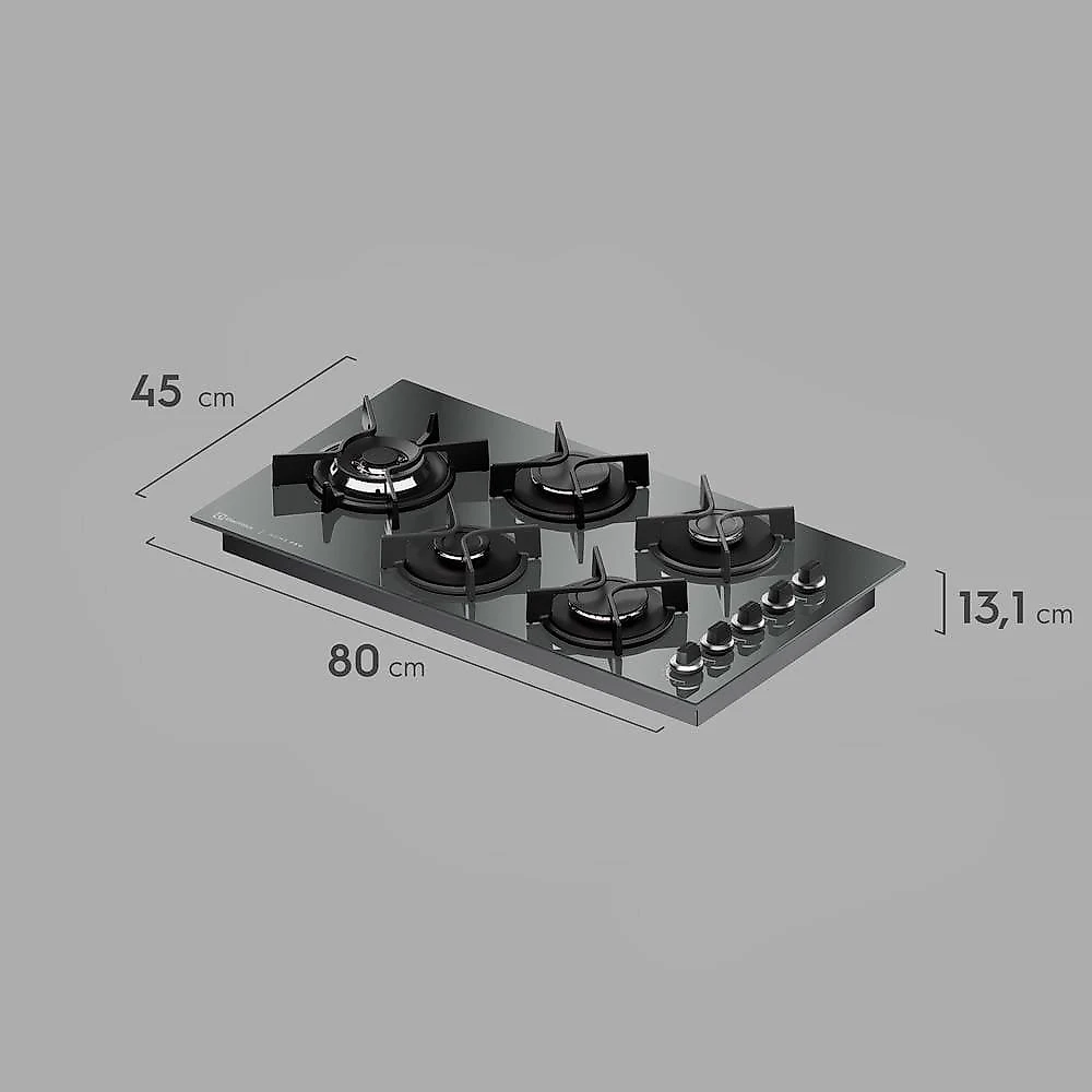 Cooktop 5 bocas a gás electrolux ke5hp espelhado chama precisa e multi bivolt