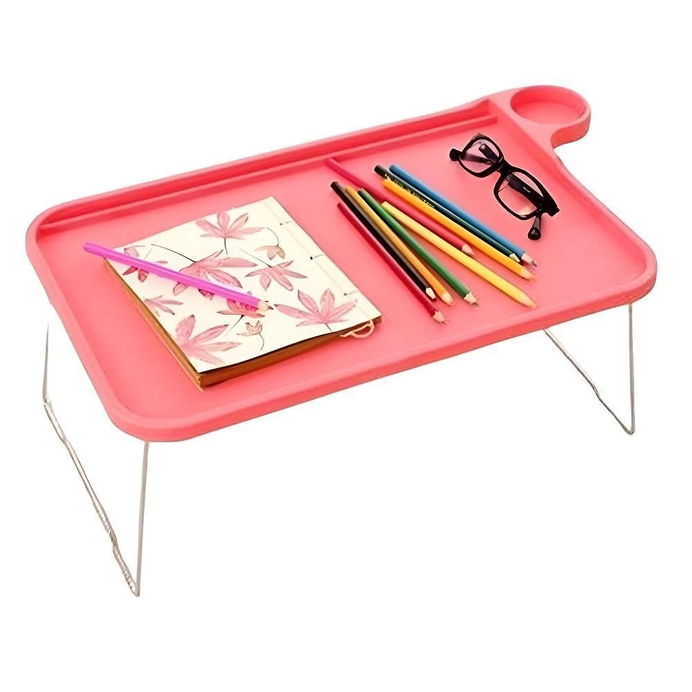 Mesa Notebook Desmontavel Com Suporte Copo Elegante Rosa Praticidade Conforto Estilo Home Office Cama E Lazer