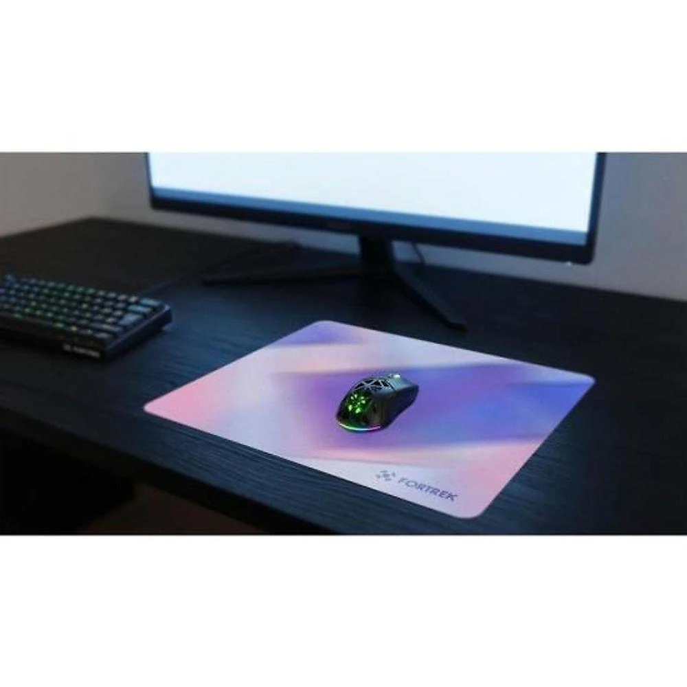 Mousepad Gamer Quickglass Pro Superfície Speed Infusão de Vidro Branco Fortrek