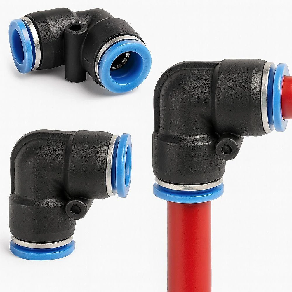 10 Cotovelos União Conexão Emenda 10mm Pu Pneumática Engate Rápido