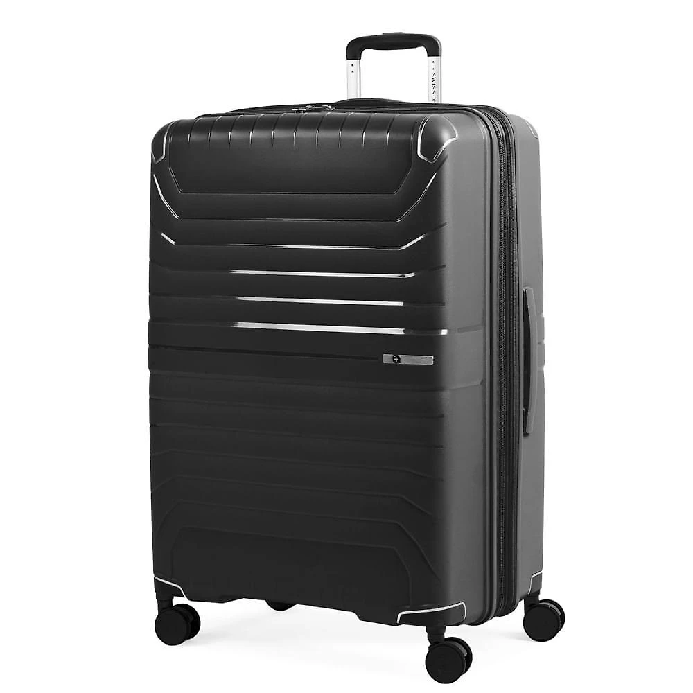 Mala grande 32 kg polipropileno 4 rodas swiss one onix preta