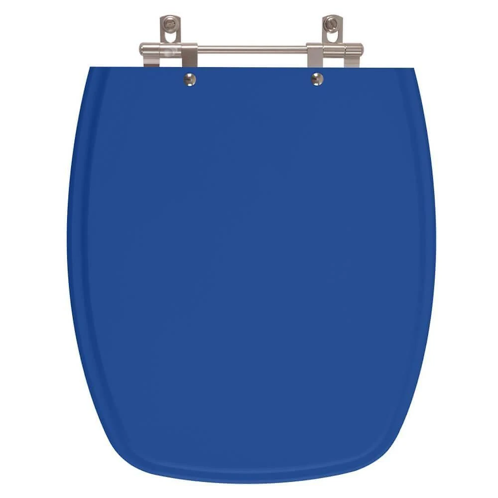 Assento Sanitário Primula Plus Alongado MDF Fechamento Convencional Azul Pontto Lavabo