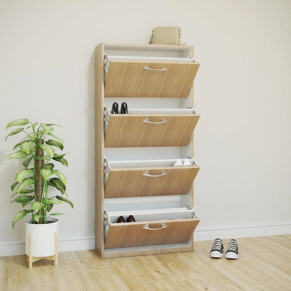 Miniatura Sapateira Compacta Canela 4 Portas 148cm X 25cm X 68.5 Cm Canela
