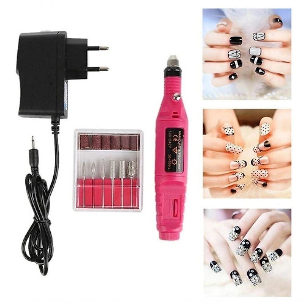 Lixadeira Lixa Motor Unha Elétrica Profissional Bivolt Rosa Bivolt