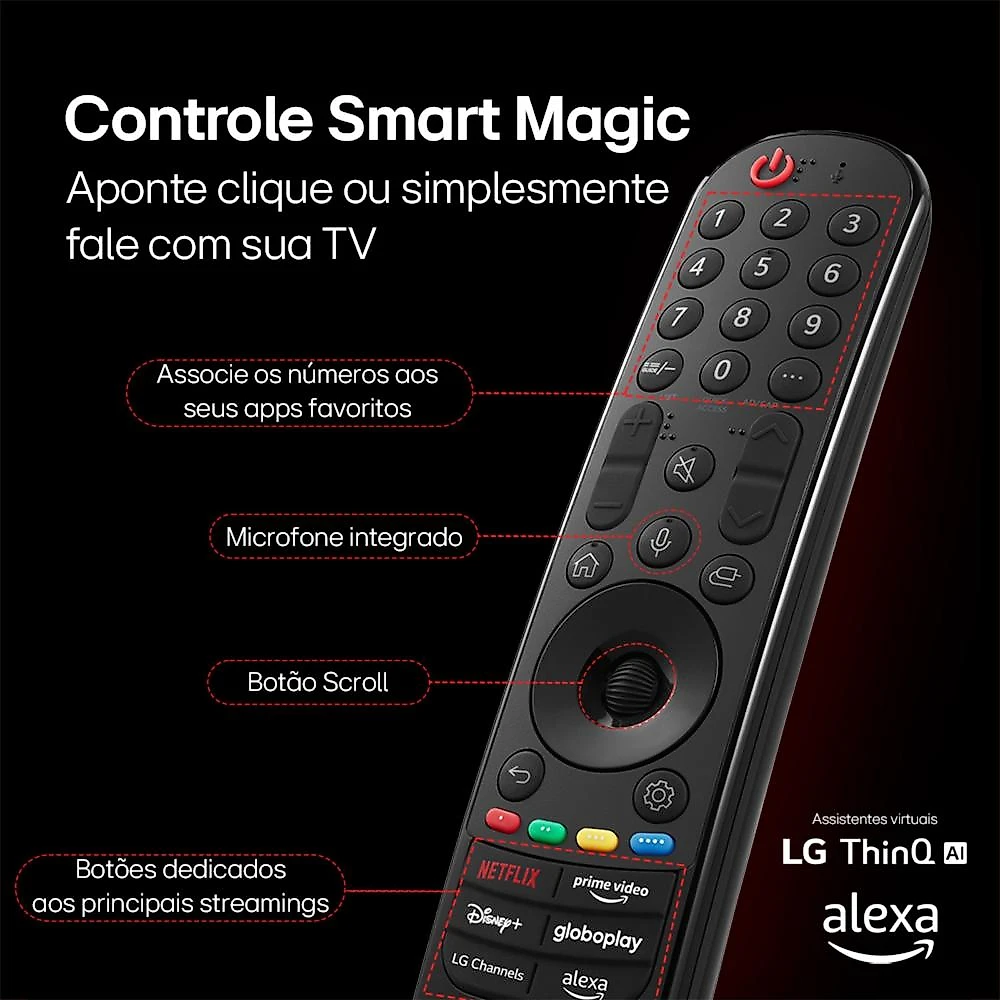 Smart tv 98" 4k lg 98ut9050psa webos 24 webos 25 processador a8 smart magic