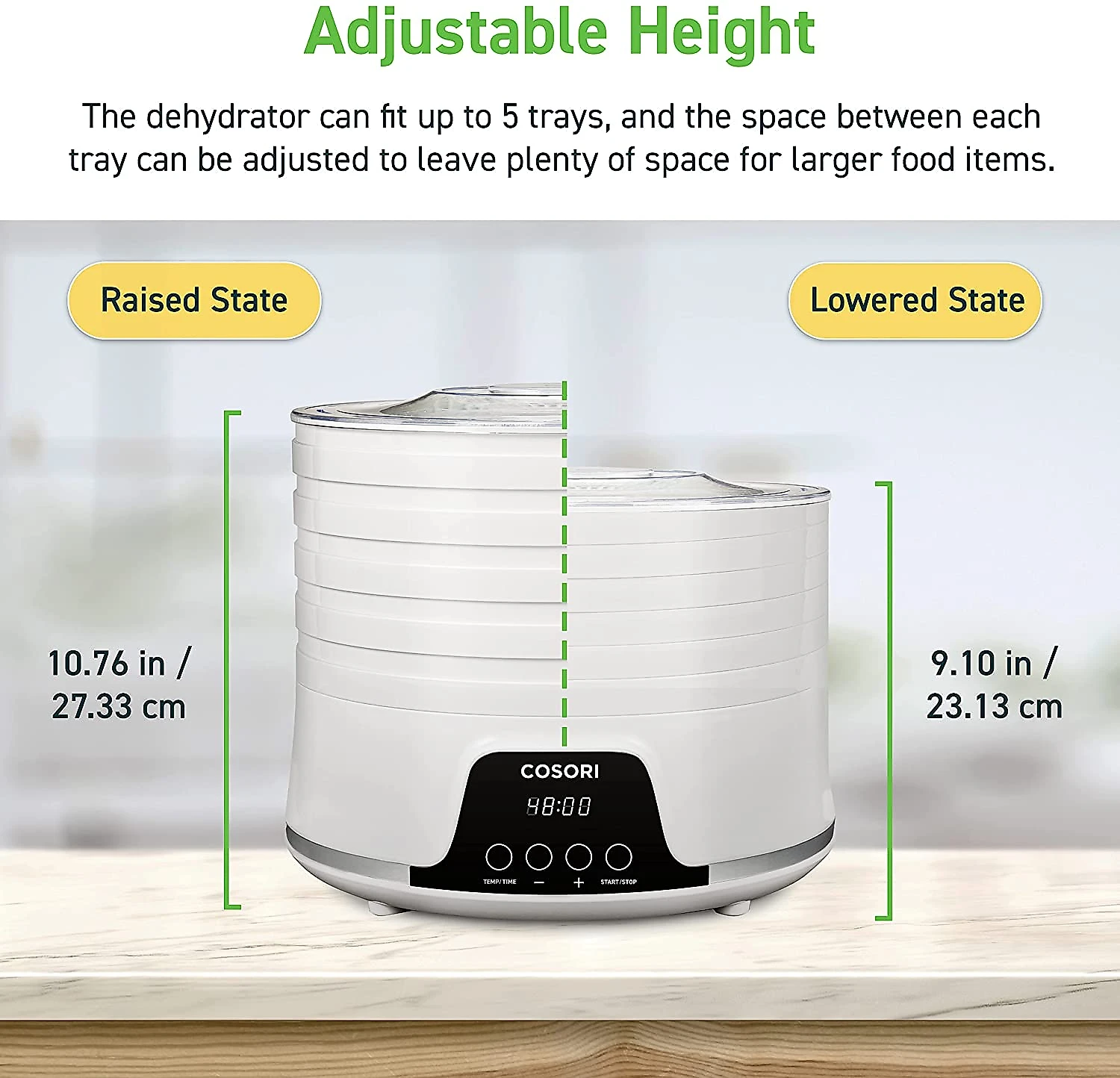 COSORI CFDN051W Desidratador de Alimentos com 5 Bandejas Cronômetro 110V600W Branco
