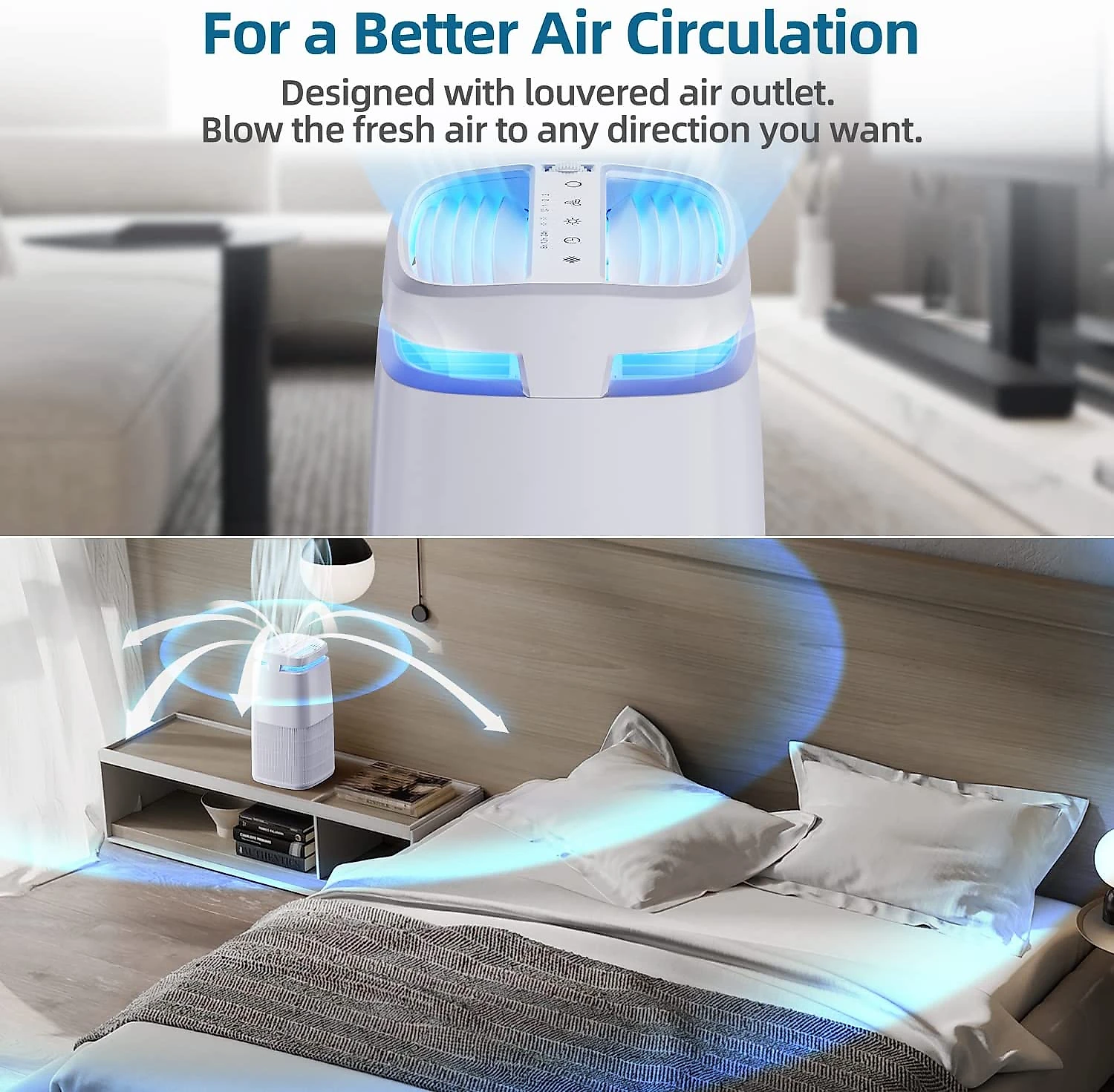 POMORON MGK21J02 Purificador de Ar com Filtro HEPA Área até 2 3 m2 Branco