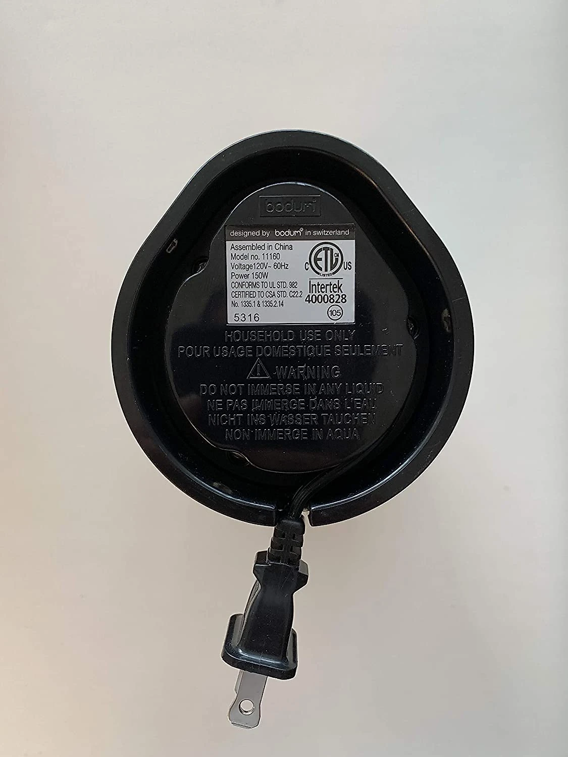 Bodum 1116057US4PL Moedor de Café e Grãos Elétrico Pr ofissional 1000g Aço Inoxidável 110V Prata