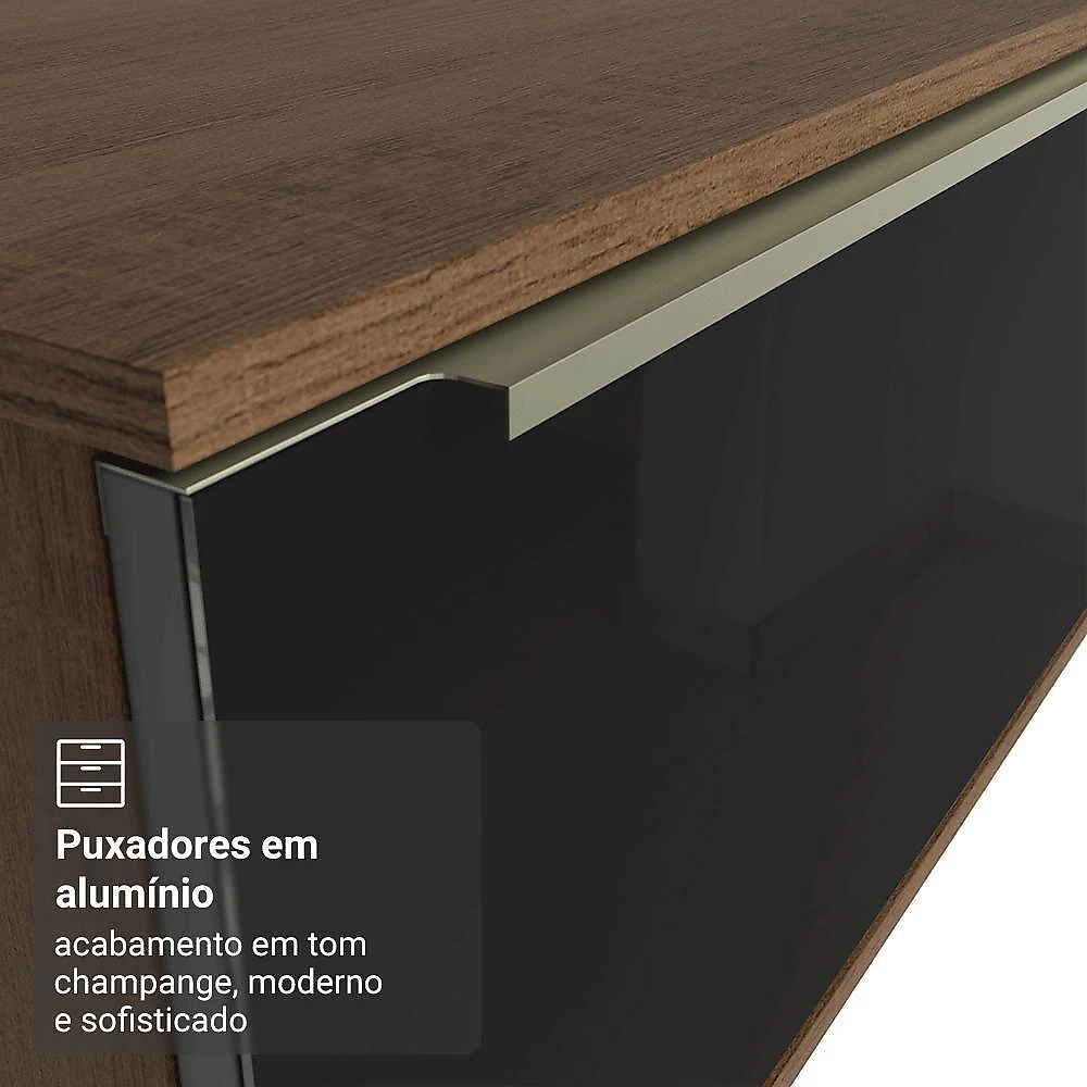 Rack para tv até 80 polegadas 218 cm 2 portas lux madesa branco/cinza
