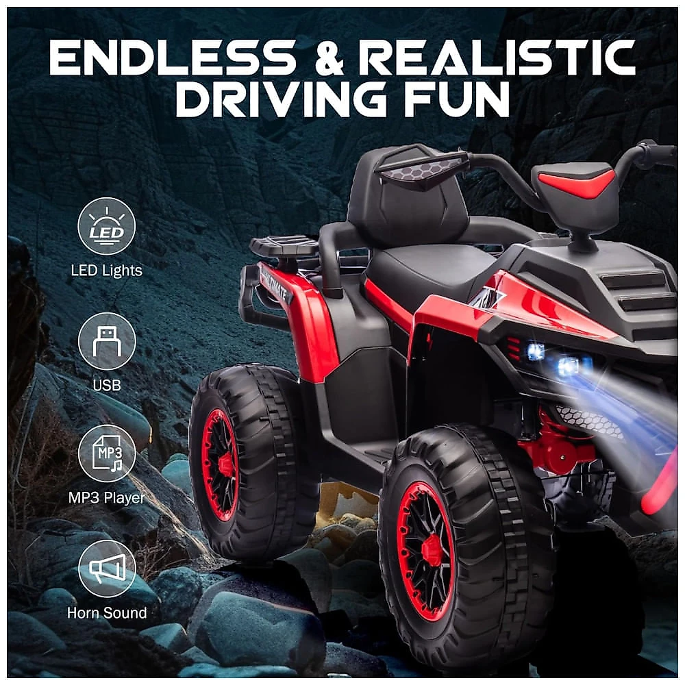 ATV Elétrico JoyRydz 24V Para Crianças 3+ – 2 Lugares, 9,6 Km/h, Luzes LED E Marcha Ré.