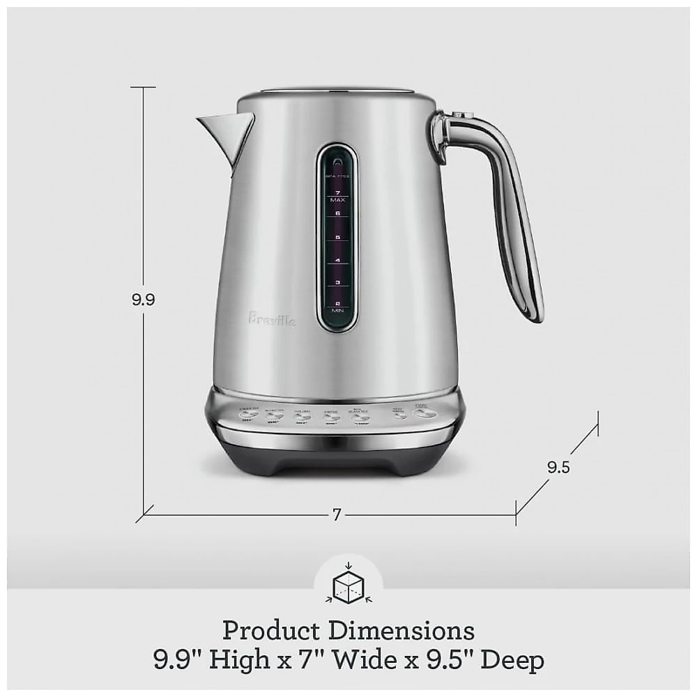 Chaleira Elétrica 1,7L em Aço Inoxidável com Controle de Temperatura, 110V 1500W, Breville, Preta