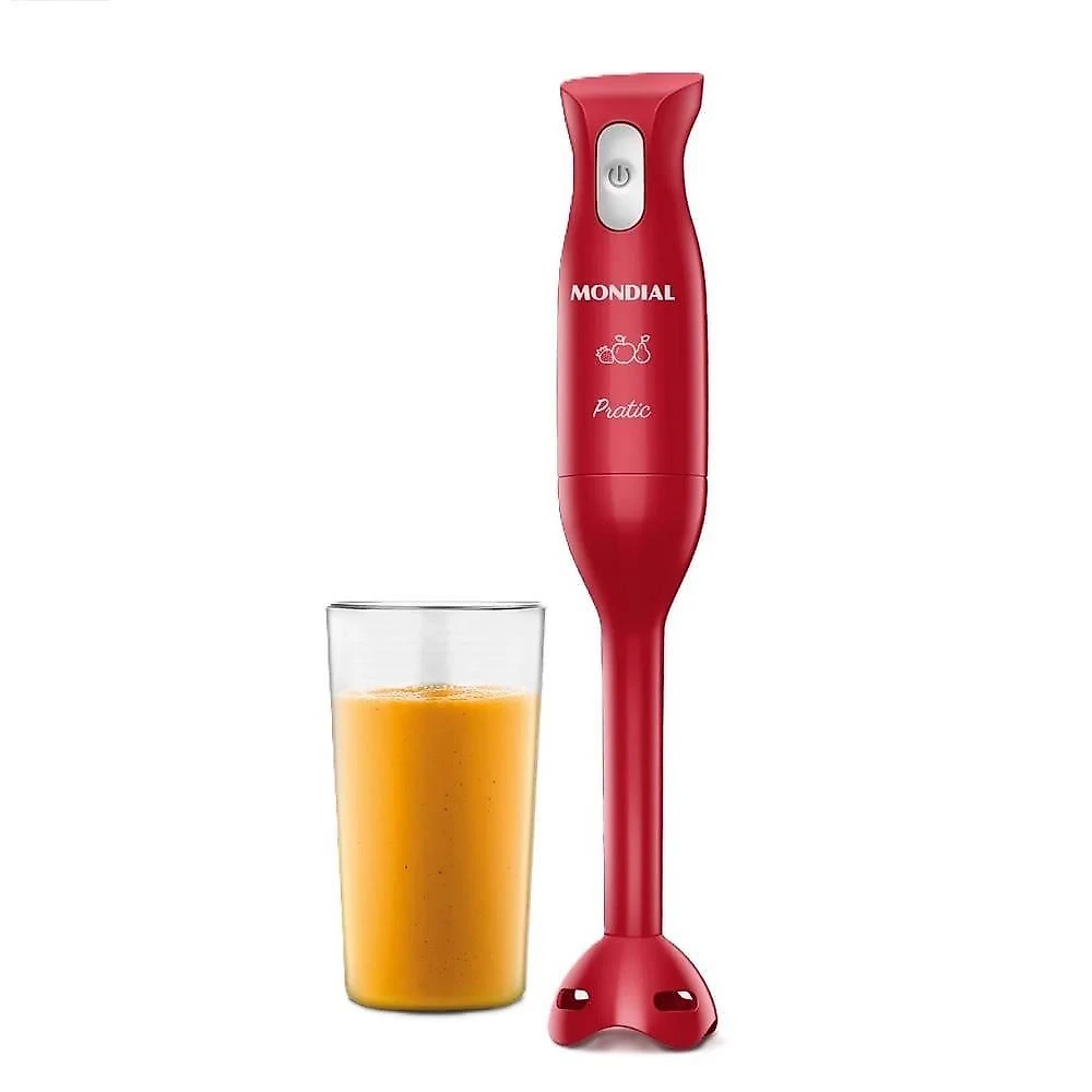 Mixer mondial pratic m-15-r 2 em 1 com copo medidor vermelho – 200 w 110