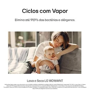 Miniatura Lava e Seca LG WD16GNTS6 16kg/10kg AI DD Wi-Fi TurboWash 360° Vapor Black Inox 110V