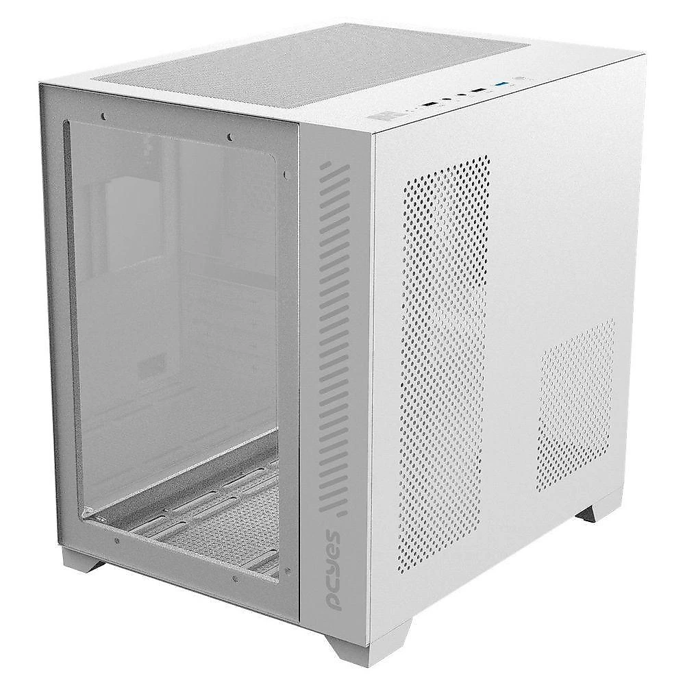 Gabinete Gamer Forcefield White Ghost Mid-tower Mini ITX Micro ATX Vidro Temperado Branco Pcyes