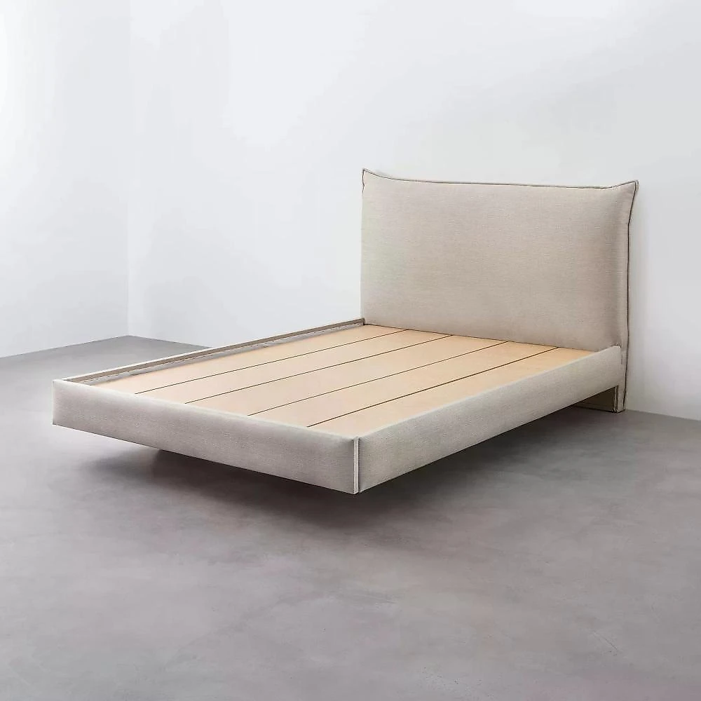 Cama Casal Boreal Flutuante CabeCasa MadeiraOriginals Cama Casal Boreal Flutuante CabeCasa MadeiraMadeira Bege