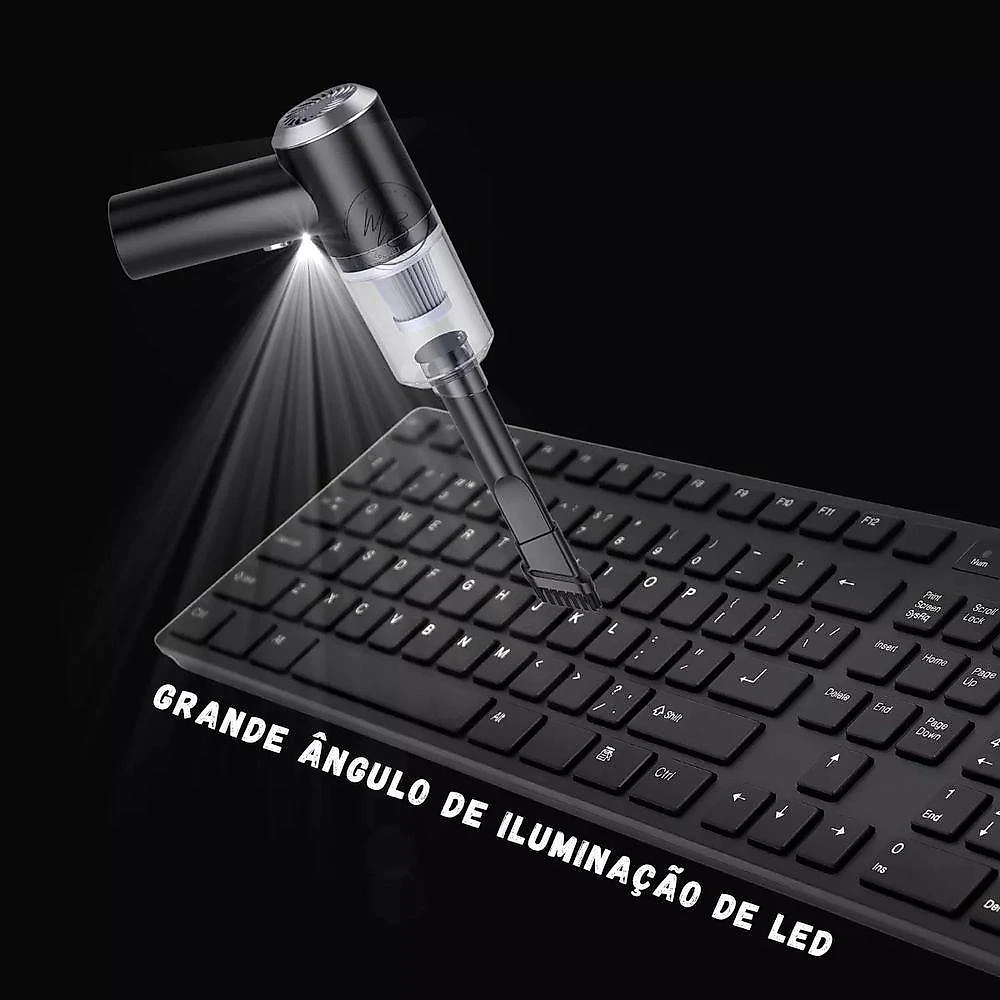 Aspirador Automotivo Portátil Carisma Mini Aspirador de Pó Recarregável 120W 0,5L sem Fio 6000Pa