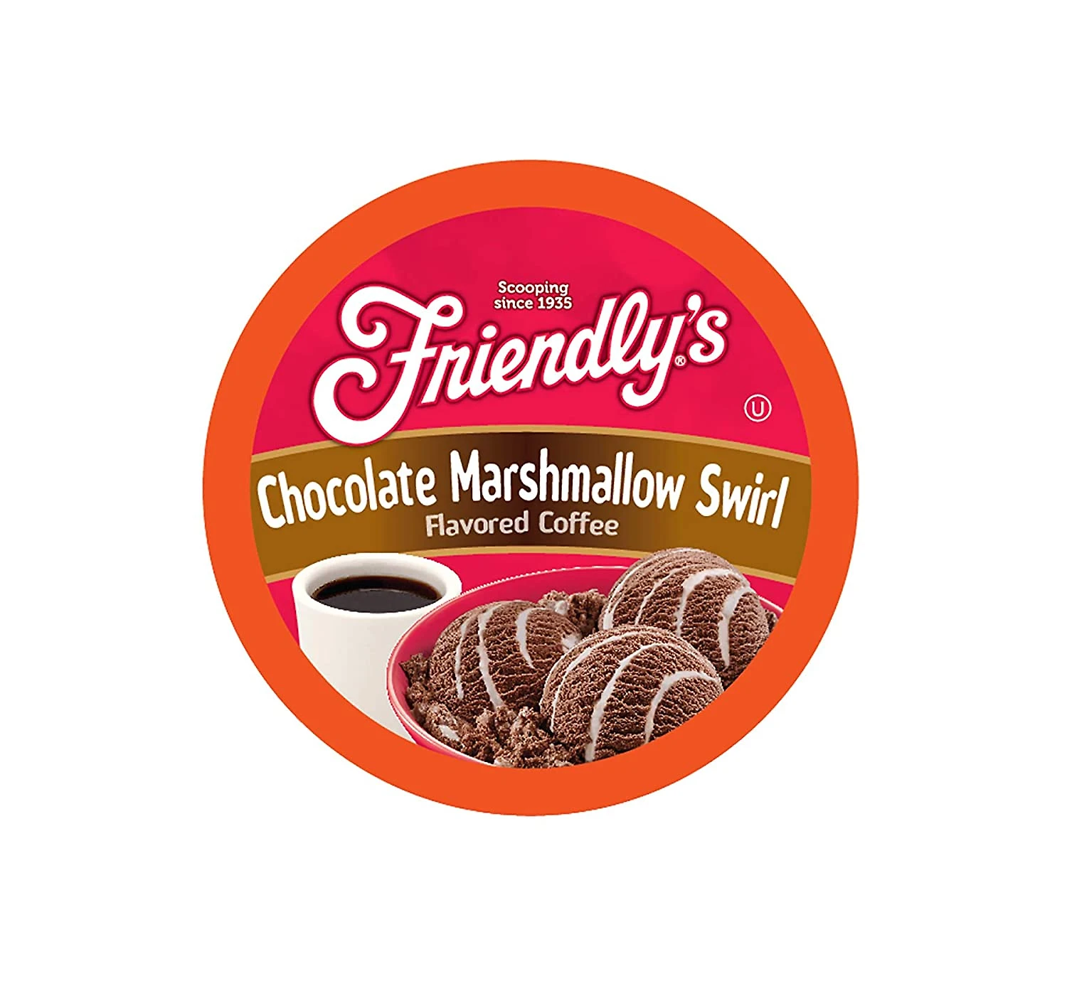 Cápsulas de café de sorvete da Friendlys café com sabor espirais de marshmallow chocolate 40 unidades