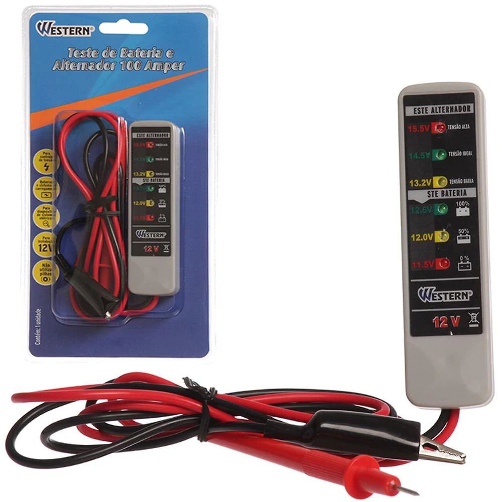 Teste bateria alternador 12v western