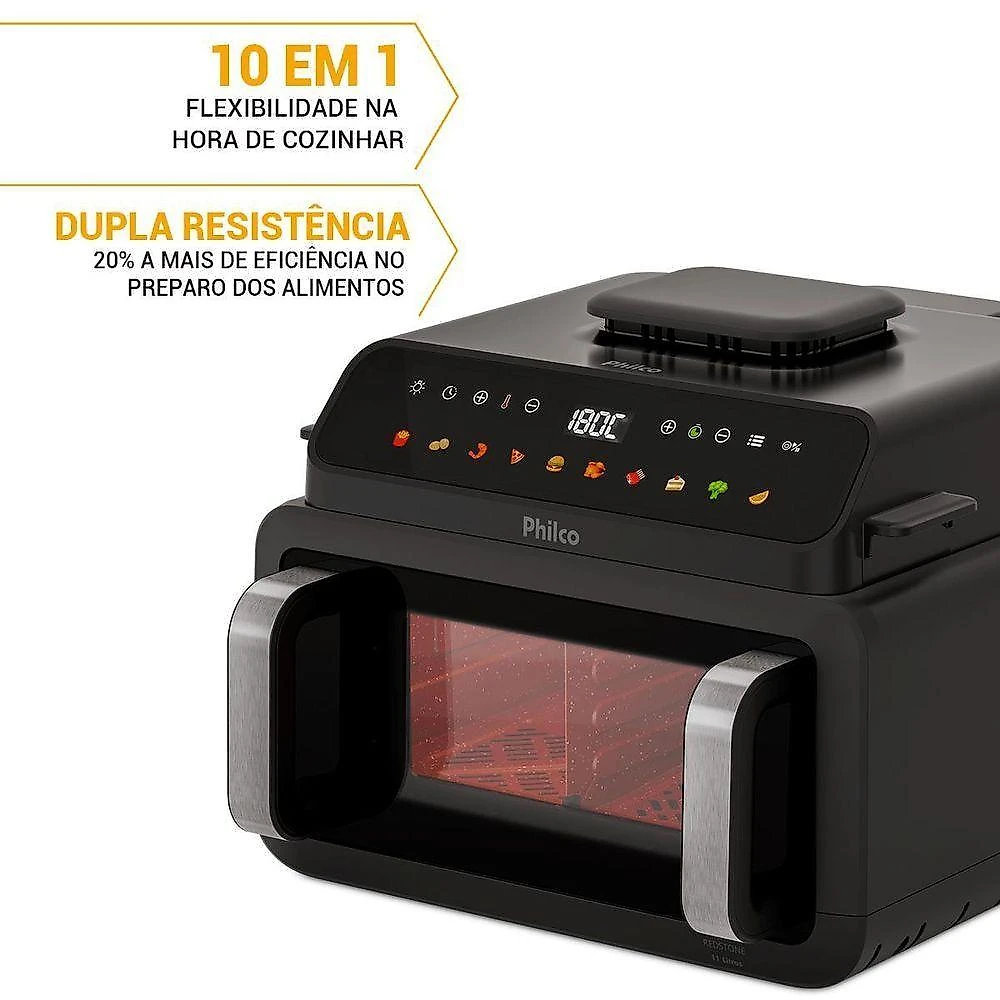 Air Fryer sem Óleo Philco PAF11C 11L 2100W Digital Preto 110V