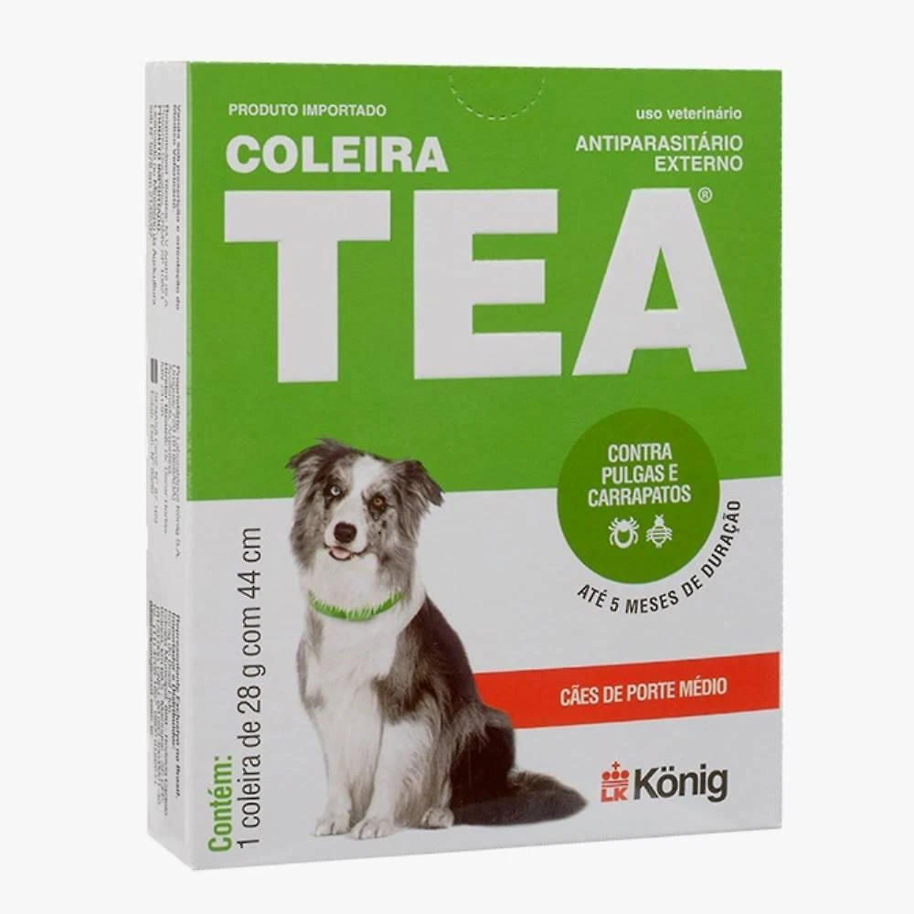 Coleira Antiparasitária Tea König Externo 44 cm para Cães - 28 g