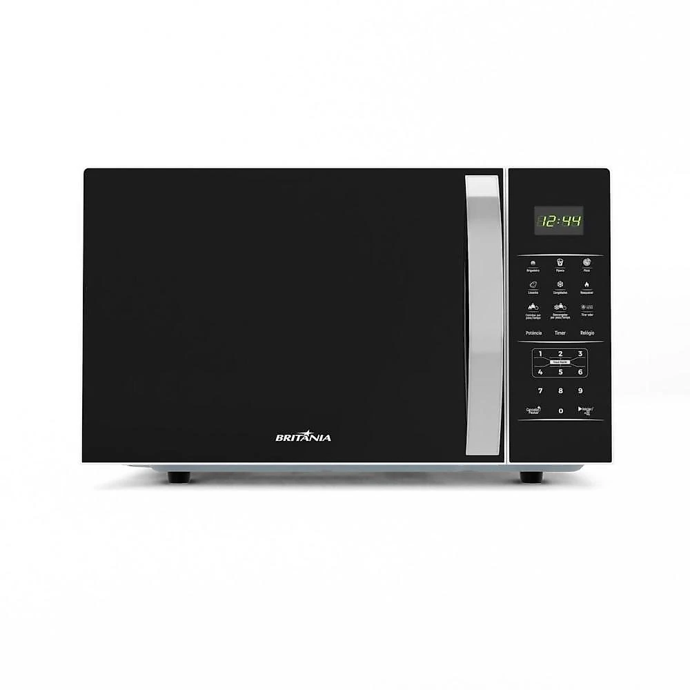 Forno micro ondas britânia bmo38 33 litros teclas fáceis fit preto 220