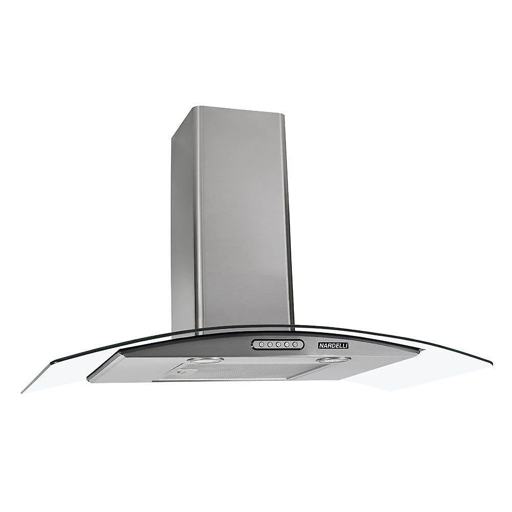 Coifa De Parede 90cm Vidro Curvo Duto Slim Nardelli Inox 110V
