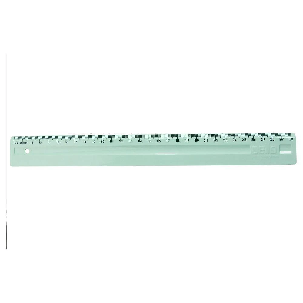 Régua Dello Régua de 30cm Dello Verde Pastel com Apoio Central para os Dedos 1 Unidade Verde