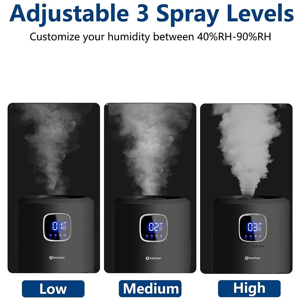 Umidificador de Ar para Quarto, 9 Litros de Névoa Fria, 350ml/h, Silencioso e Eficiente - Perfeito para Ambientes Grandes,Akeshan