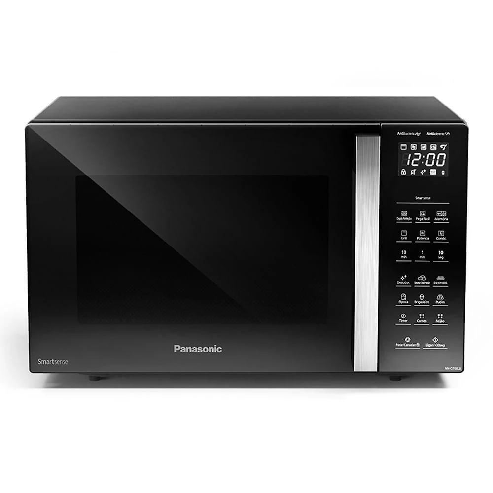Micro-ondas Panasonic com Smartsense e Dupla Refeição 30L Preto - NN-GT68LBRU 110V