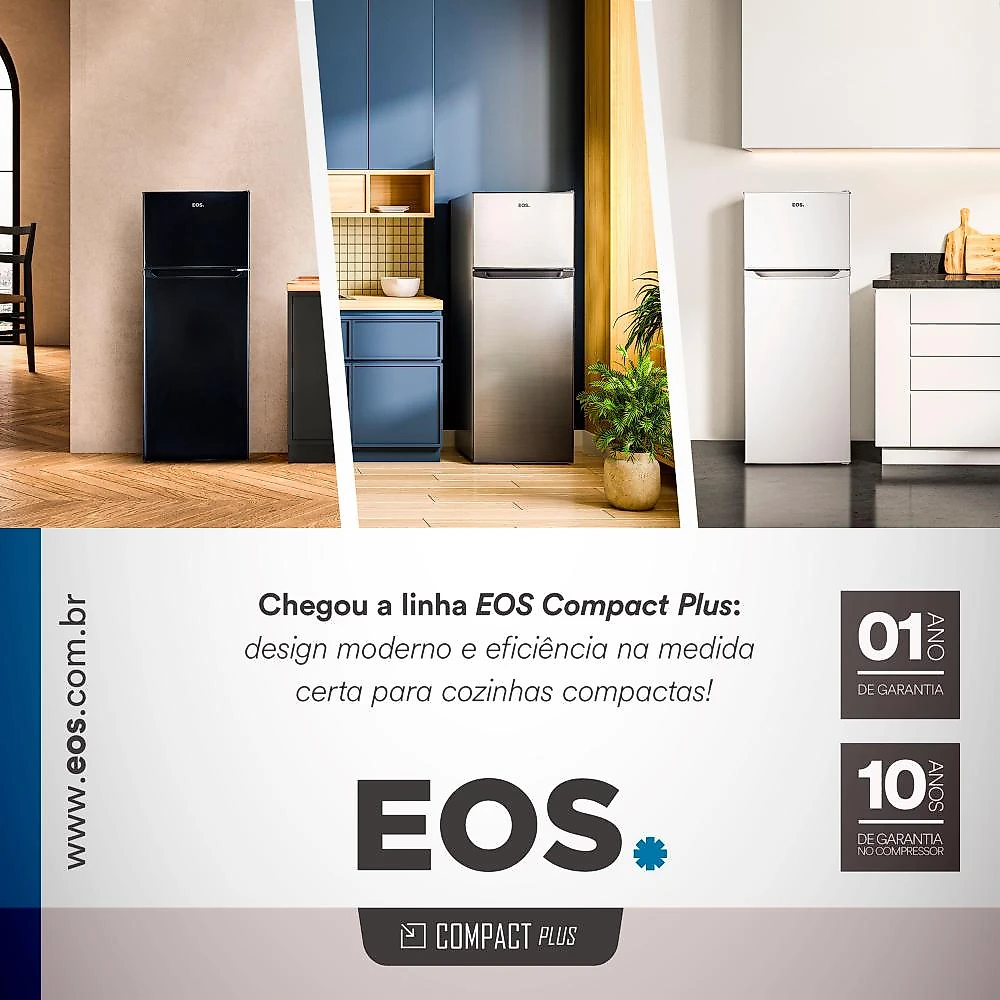 Geladeira EOS 240 Litros Duplex Preto ERV270DP 220V
