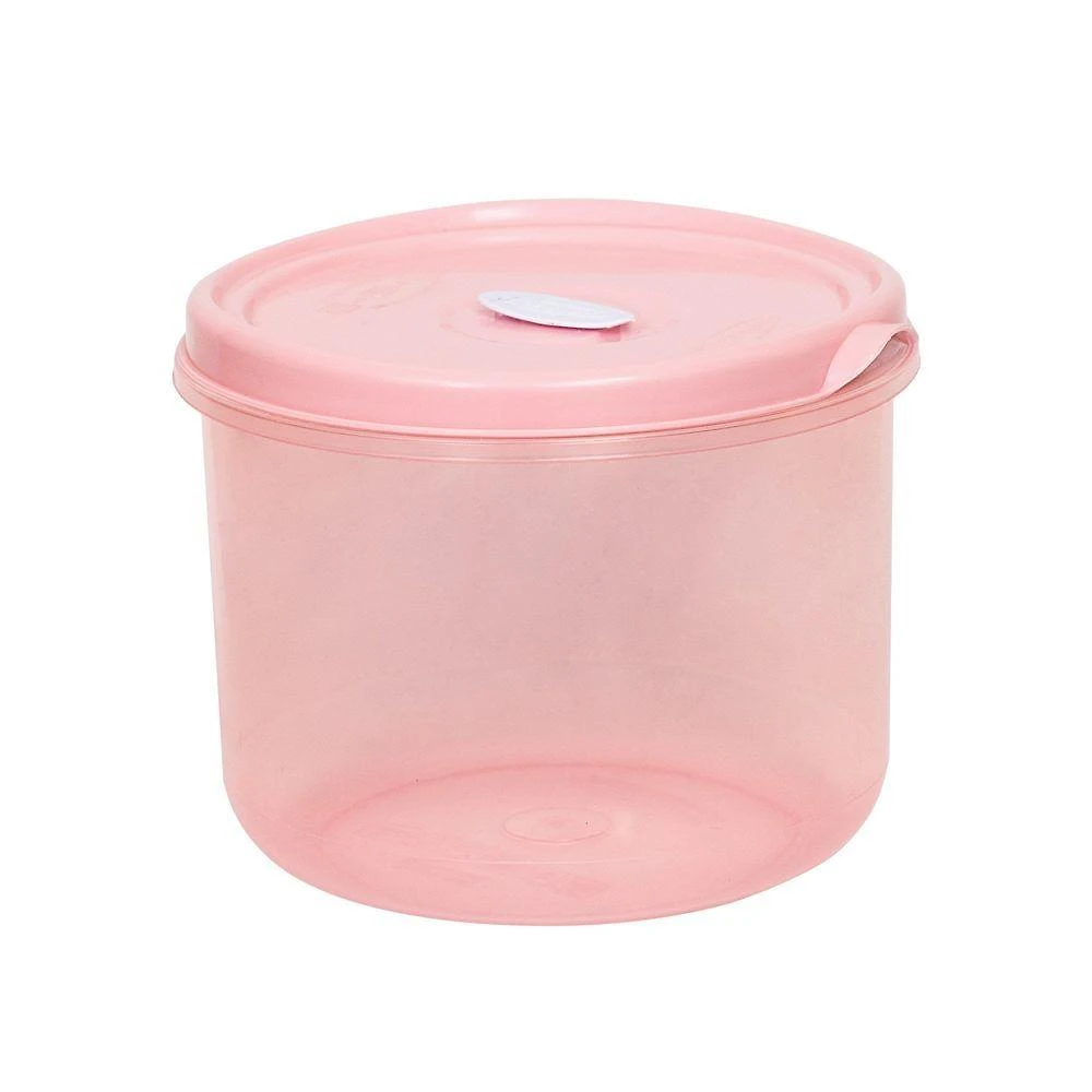 Pote Redondo 14cm De Altura Para Micro-ondas E Freezer Com Válvula 3l - Linha Wave Plasvale Rosa