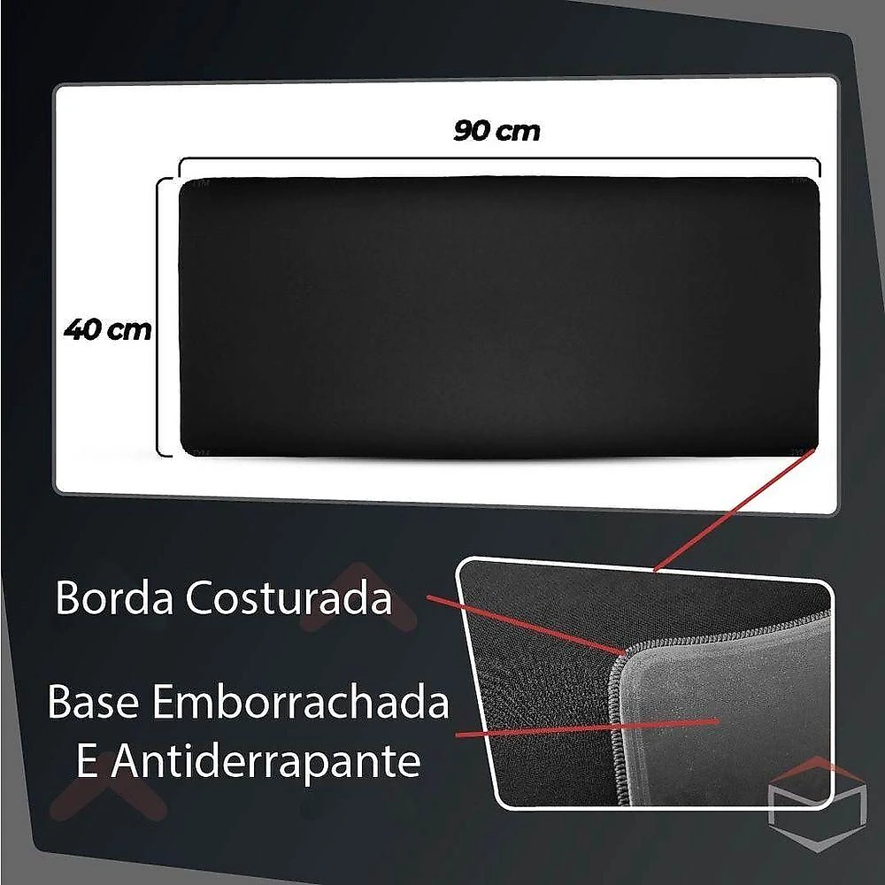 Mousepad Gamer OEM Extra Grande 90 X 40 cm com Superfície em Tecido Sintético Preto